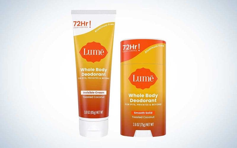 A Lume whole body deodorant bundle on a plain background.