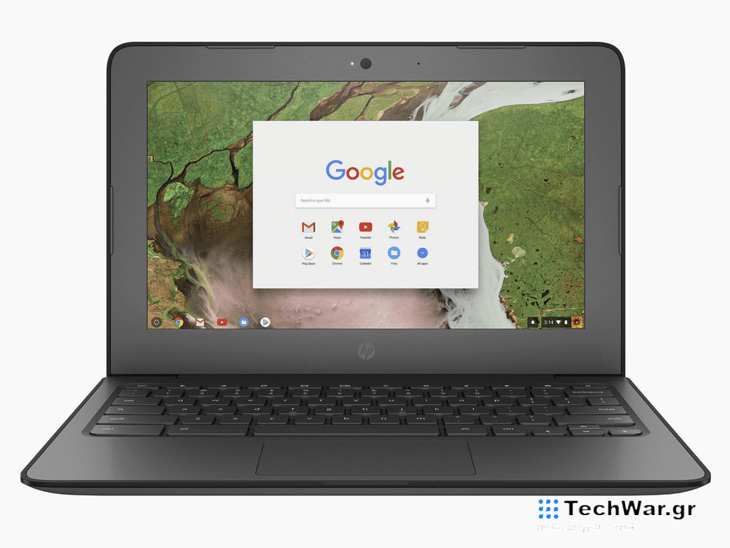 An Education Edition Chromebook on a plain background.