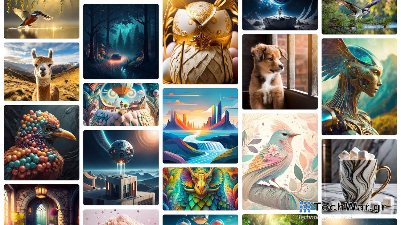 examples of AI art, including animals and mythical creatures